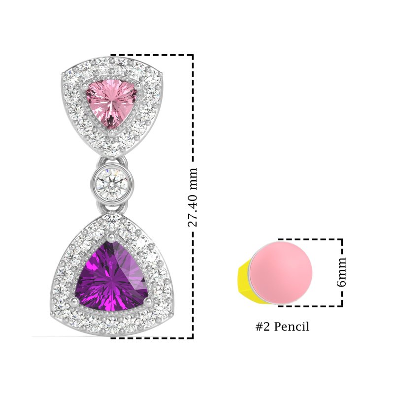 Trillion Halo Milgrain Earrings