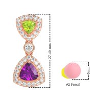Trillion Halo Milgrain Earrings