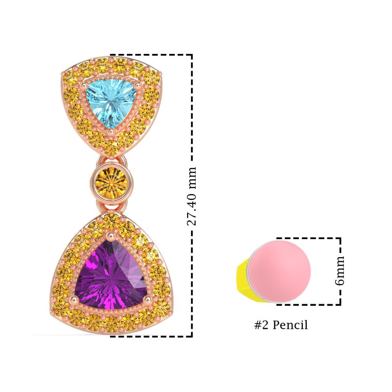 Trillion Halo Milgrain Earrings