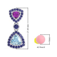 Trillion Halo Milgrain Earrings