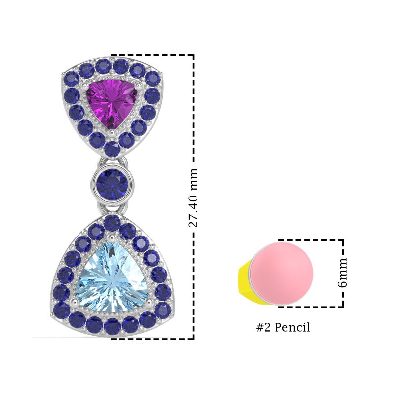 Trillion Halo Milgrain Earrings