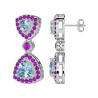 Trillion Halo Milgrain Earrings