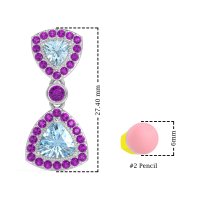 Trillion Halo Milgrain Earrings