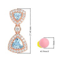 Trillion Halo Milgrain Earrings