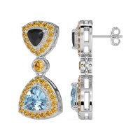 Trillion Halo Milgrain Earrings