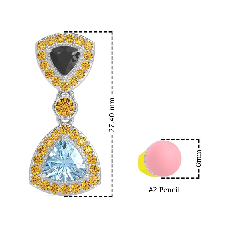 Trillion Halo Milgrain Earrings