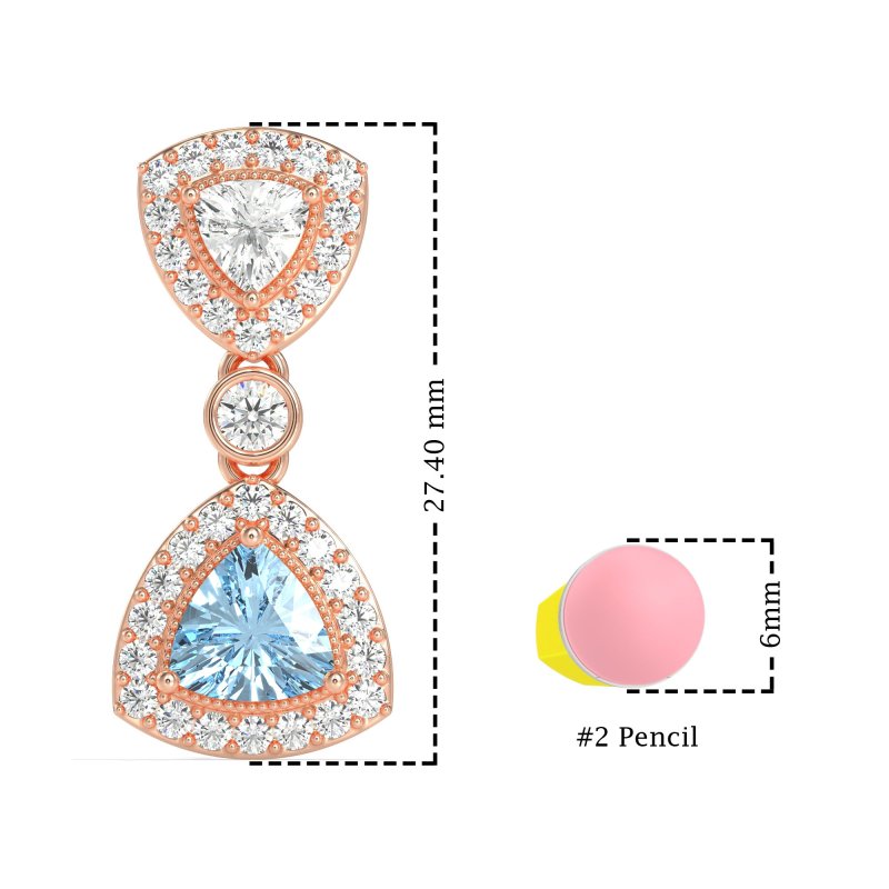 Trillion Halo Milgrain Earrings