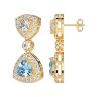 Trillion Halo Milgrain Earrings