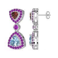 Trillion Halo Milgrain Earrings