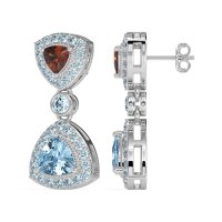 Trillion Halo Milgrain Earrings