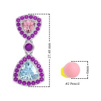 Trillion Halo Milgrain Earrings