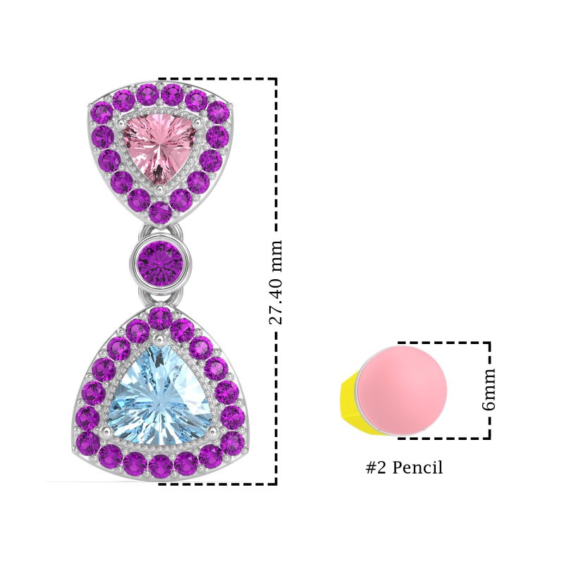 Trillion Halo Milgrain Earrings