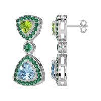 Trillion Halo Milgrain Earrings