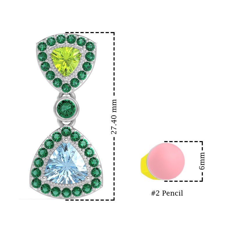 Trillion Halo Milgrain Earrings