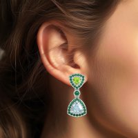 Trillion Halo Milgrain Earrings