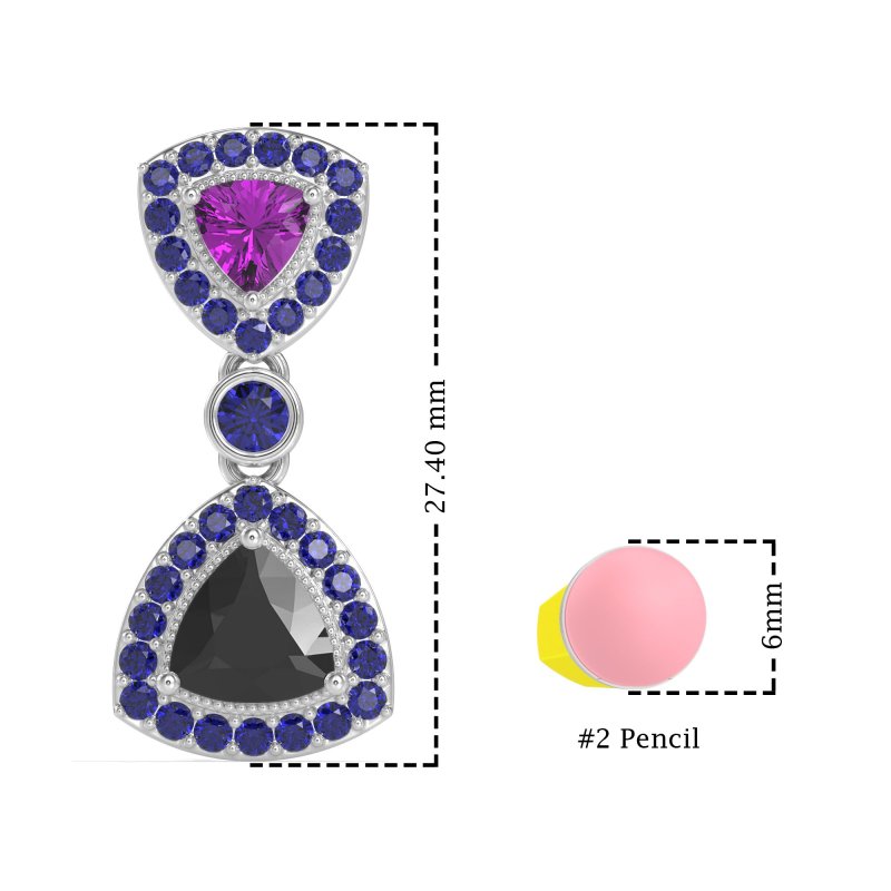 Trillion Halo Milgrain Earrings