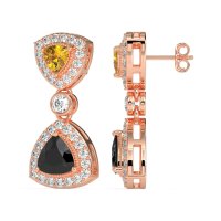 Trillion Halo Milgrain Earrings