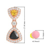 Trillion Halo Milgrain Earrings