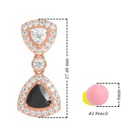Trillion Halo Milgrain Earrings