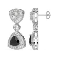 Trillion Halo Milgrain Earrings