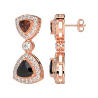 Trillion Halo Milgrain Earrings