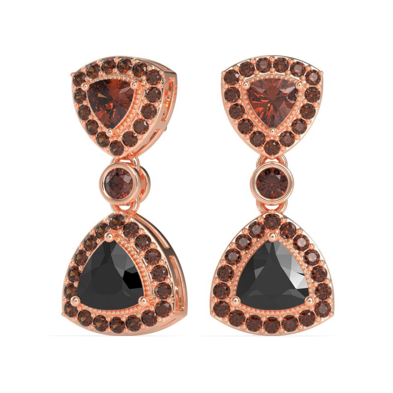 Trillion Halo Milgrain Earrings