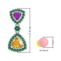 Trillion Halo Milgrain Earrings