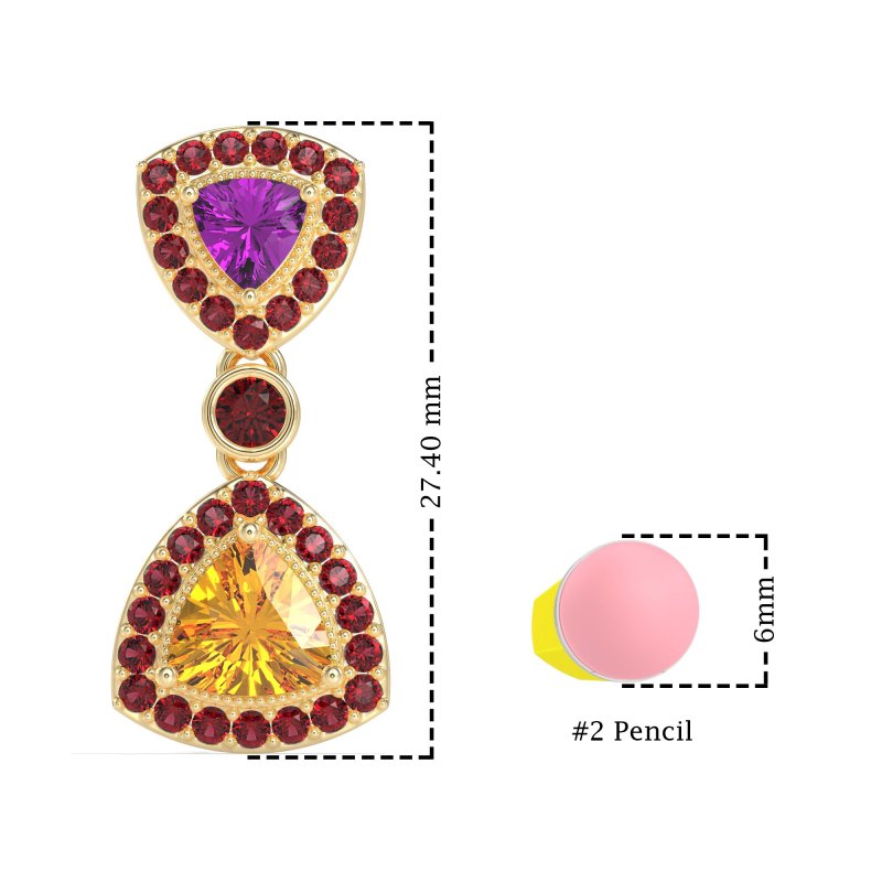 Trillion Halo Milgrain Earrings