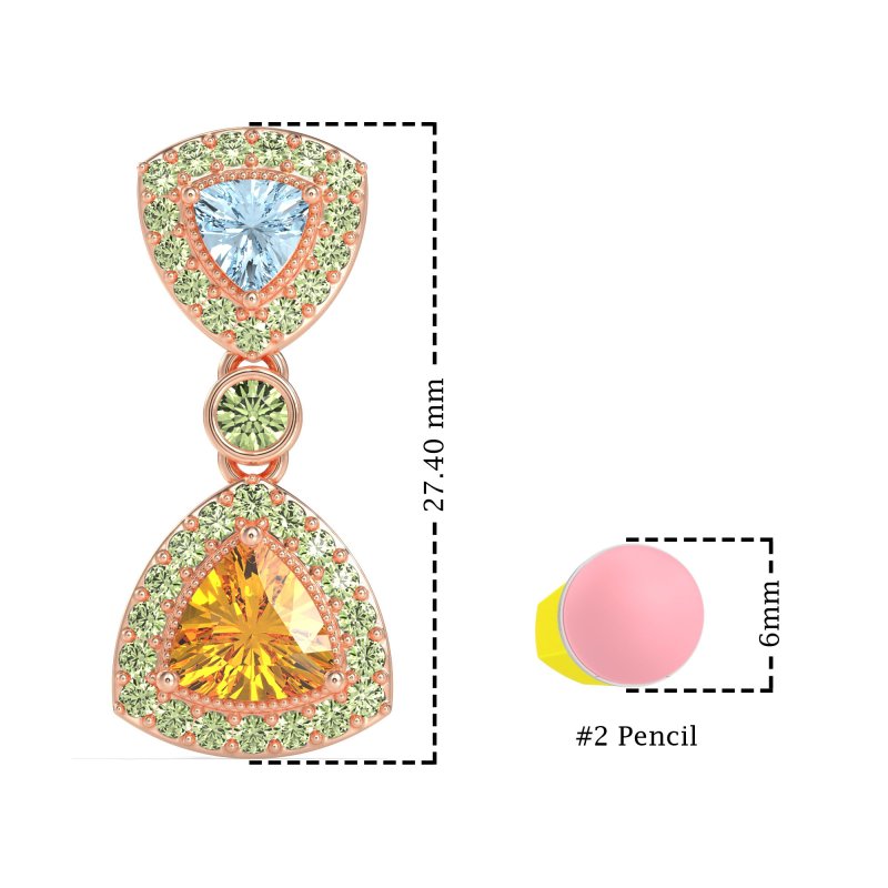 Trillion Halo Milgrain Earrings