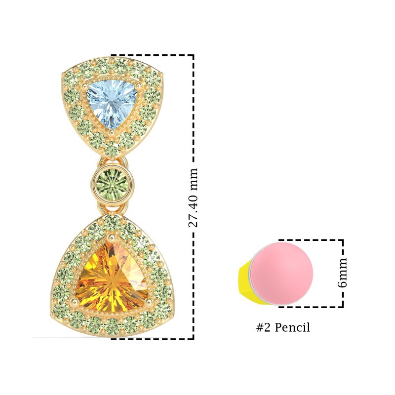 Trillion Halo Milgrain Earrings