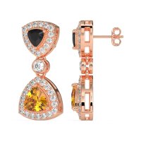 Trillion Halo Milgrain Earrings