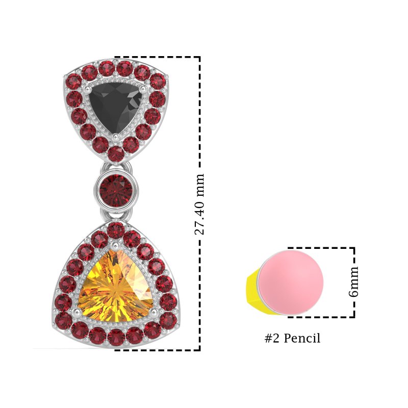 Trillion Halo Milgrain Earrings