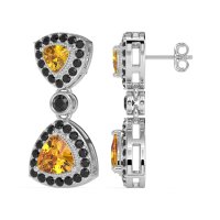 Trillion Halo Milgrain Earrings