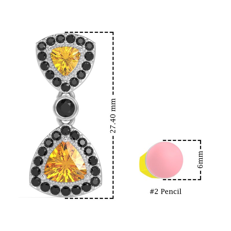 Trillion Halo Milgrain Earrings