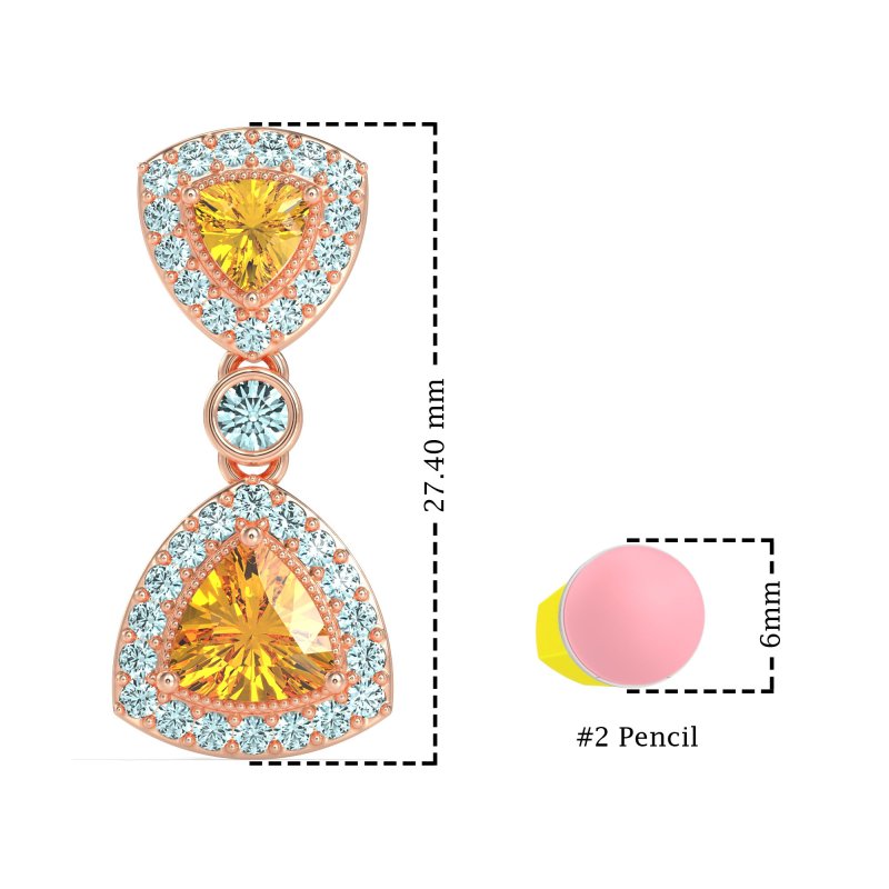 Trillion Halo Milgrain Earrings
