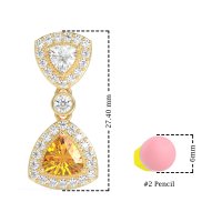 Trillion Halo Milgrain Earrings