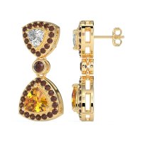 Trillion Halo Milgrain Earrings