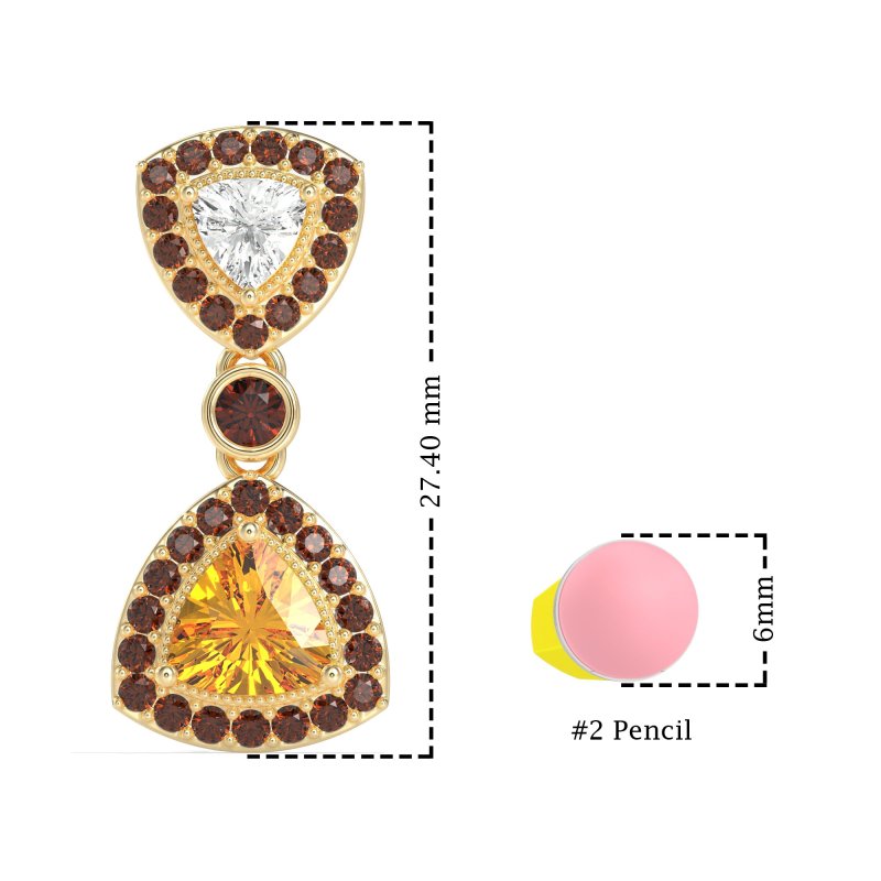Trillion Halo Milgrain Earrings