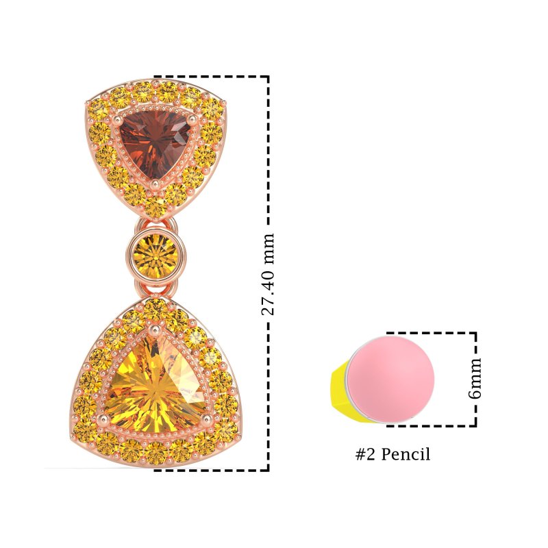 Trillion Halo Milgrain Earrings