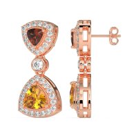 Trillion Halo Milgrain Earrings
