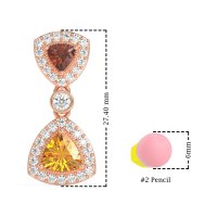 Trillion Halo Milgrain Earrings