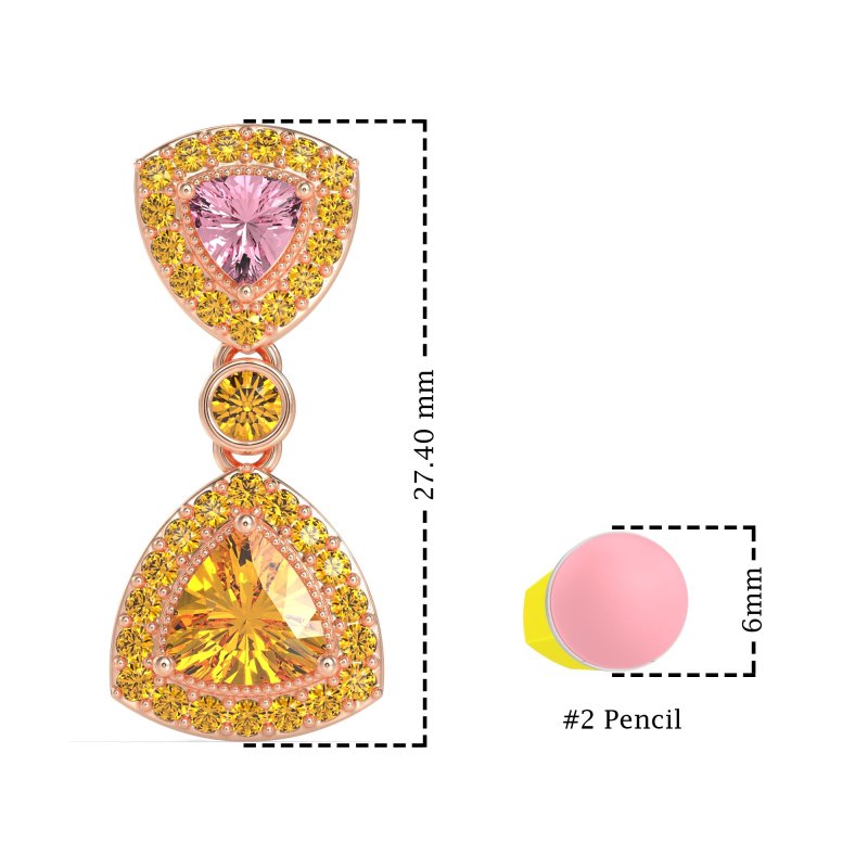 Trillion Halo Milgrain Earrings