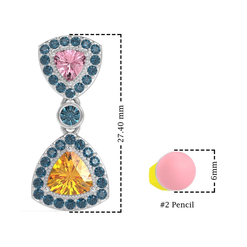 Trillion Halo Milgrain Earrings