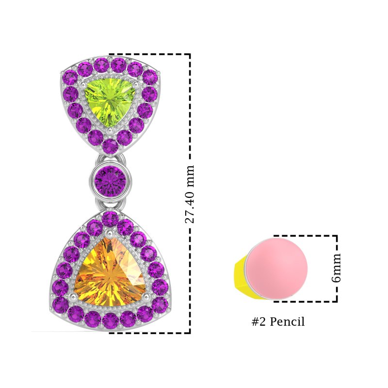 Trillion Halo Milgrain Earrings