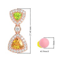 Trillion Halo Milgrain Earrings