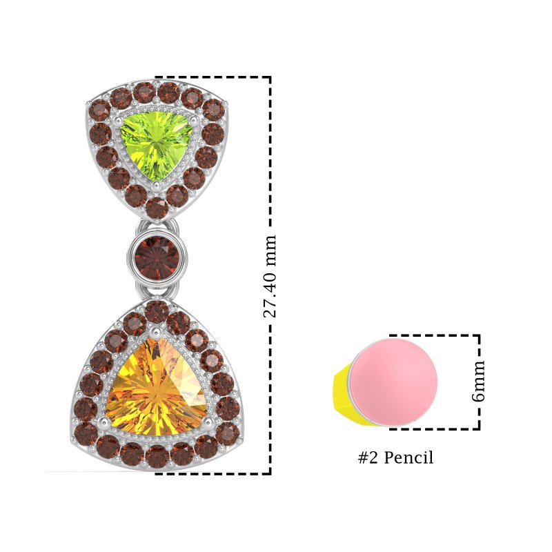 Trillion Halo Milgrain Earrings