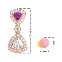 Trillion Halo Milgrain Earrings