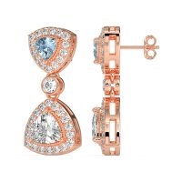 Trillion Halo Milgrain Earrings