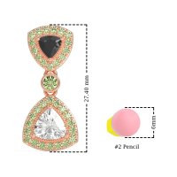 Trillion Halo Milgrain Earrings