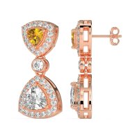 Trillion Halo Milgrain Earrings